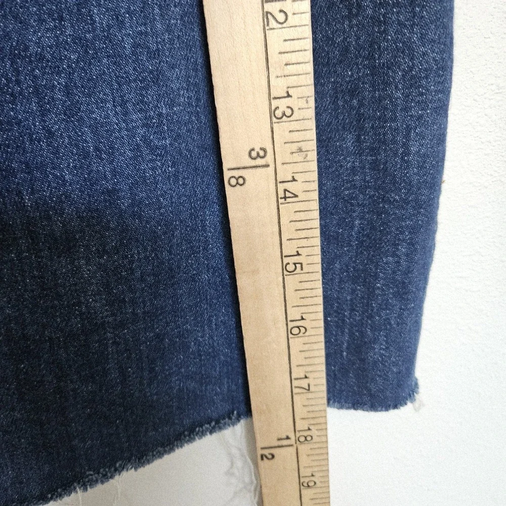 Madewell Denim Frayed Cut Off Jean Mini Skirt Size 29 Western Festival